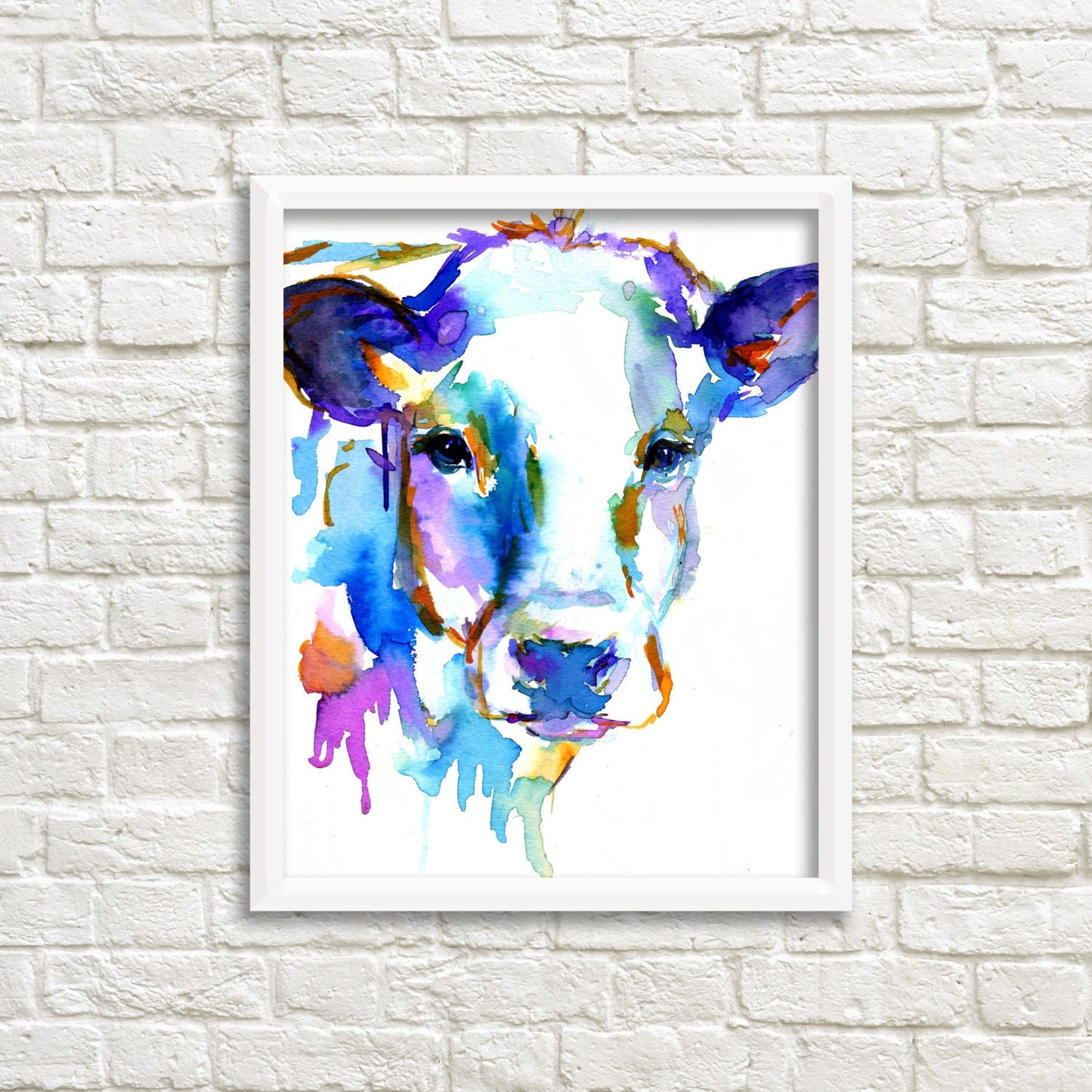 Cow Watercolor Digital Download Print, "Cow" by Jess Buhman, Instant Download, Print at Home, Nursery Art