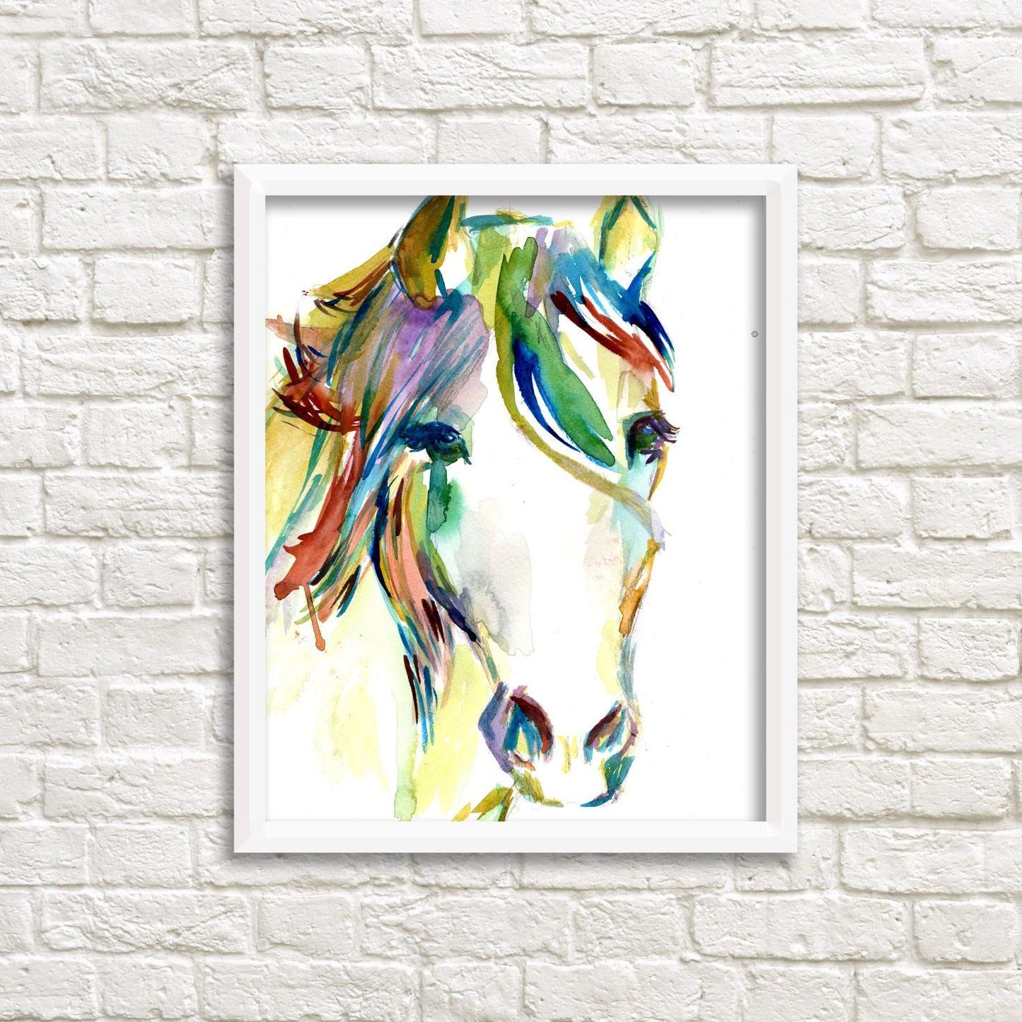 Horse Watercolor Print Instant Download | "Horsin' Around" by Jess Buhman, 8" x 10" Digital File, Print at Home