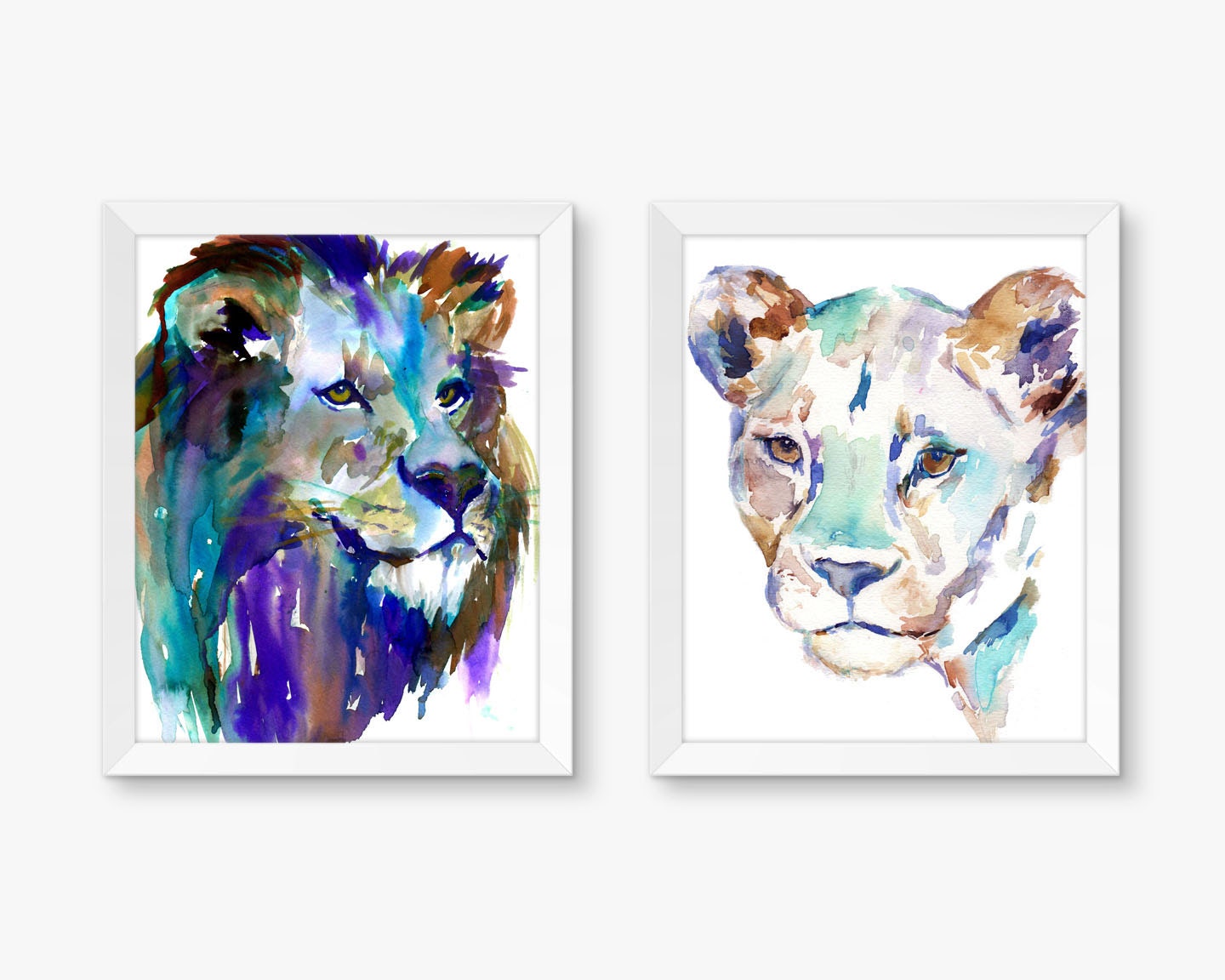 Lioness Watercolor Painting Print | "The Queen" by Jess Buhman, Multiple Sizes, Select Your Size, Lioness Painting, Lion Art