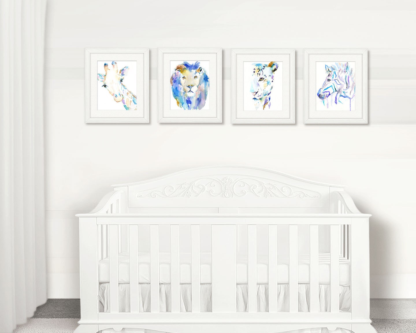 Lion Watercolor Print | "In Like a Lion" by Jess Buhman, Select Your Size, Multiple Sizes, Nursery Painting, Zoo Animal Art, Abstract Art