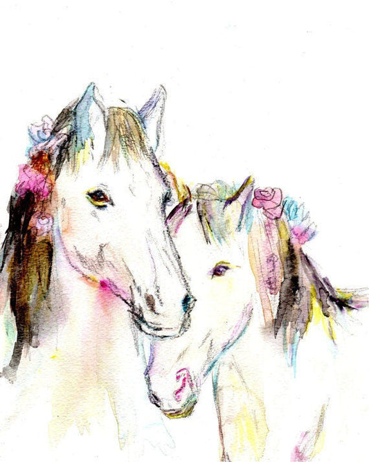 Horse Watercolor Print | "Wild, Wild Horses" by Jess Buhman, Multiple Sizes, Select Your Size, Horse Painting, Farm Painting