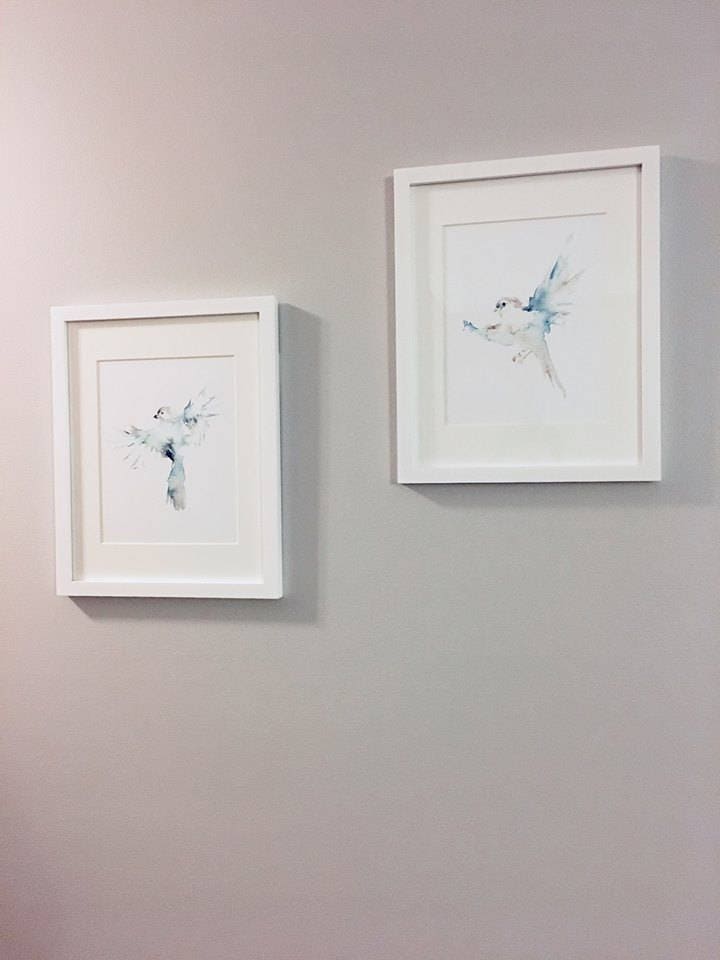 Airy Birds, Set of 2 Watercolor Prints, Nursery Art, Watercolor Nursery Prints, Animal Paintings, Animal Art, Print Set, Forest Animals