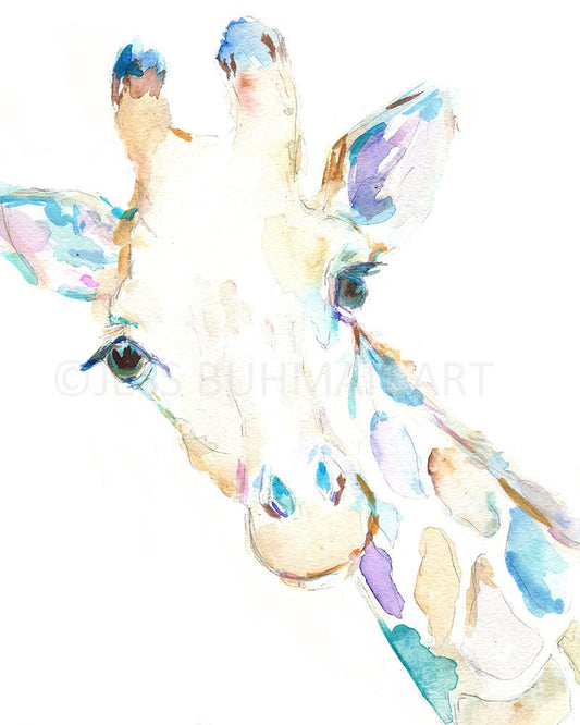Giraffe Watercolor Print | "George the Giraffe" by Jess Buhman, Select Your Size, Multiple Sizes, Watercolor Animal Print, Nursery Art