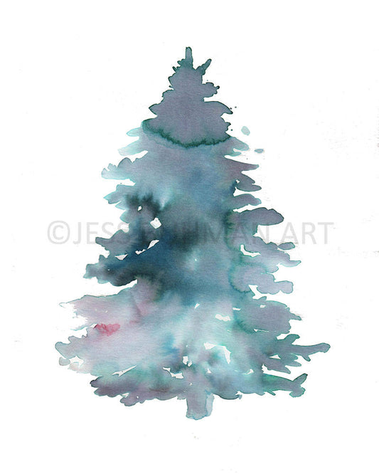 Pine Tree Watercolor Print | "Pine" by Jess Buhman, Multiple Sizes, Select Your Size, Wall Art, Tree Painting, Christmas Decor