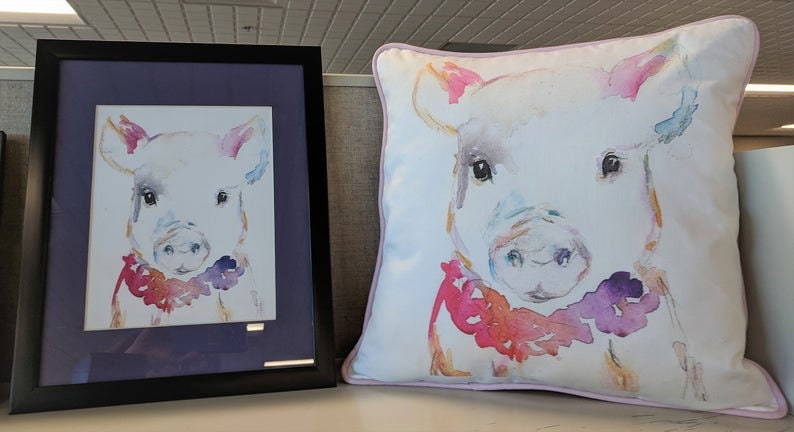 Pig Watercolor Print | "Petunia the Pig" by Jess Buhman, Multiple Sizes, Select Your Size, Watercolor Animal, Nursery Art