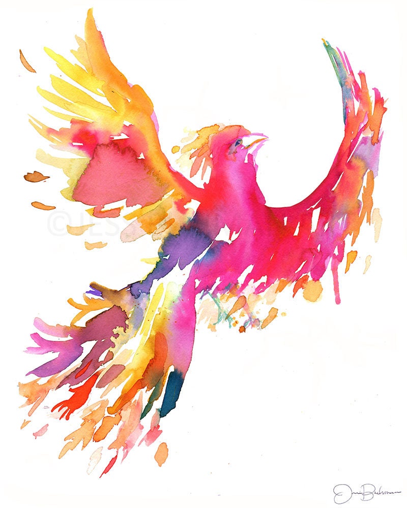 Phoenix Instant Download, "Phoenix" by Jess Buhman, Printable 8" x 10" watercolor art, Digital Print