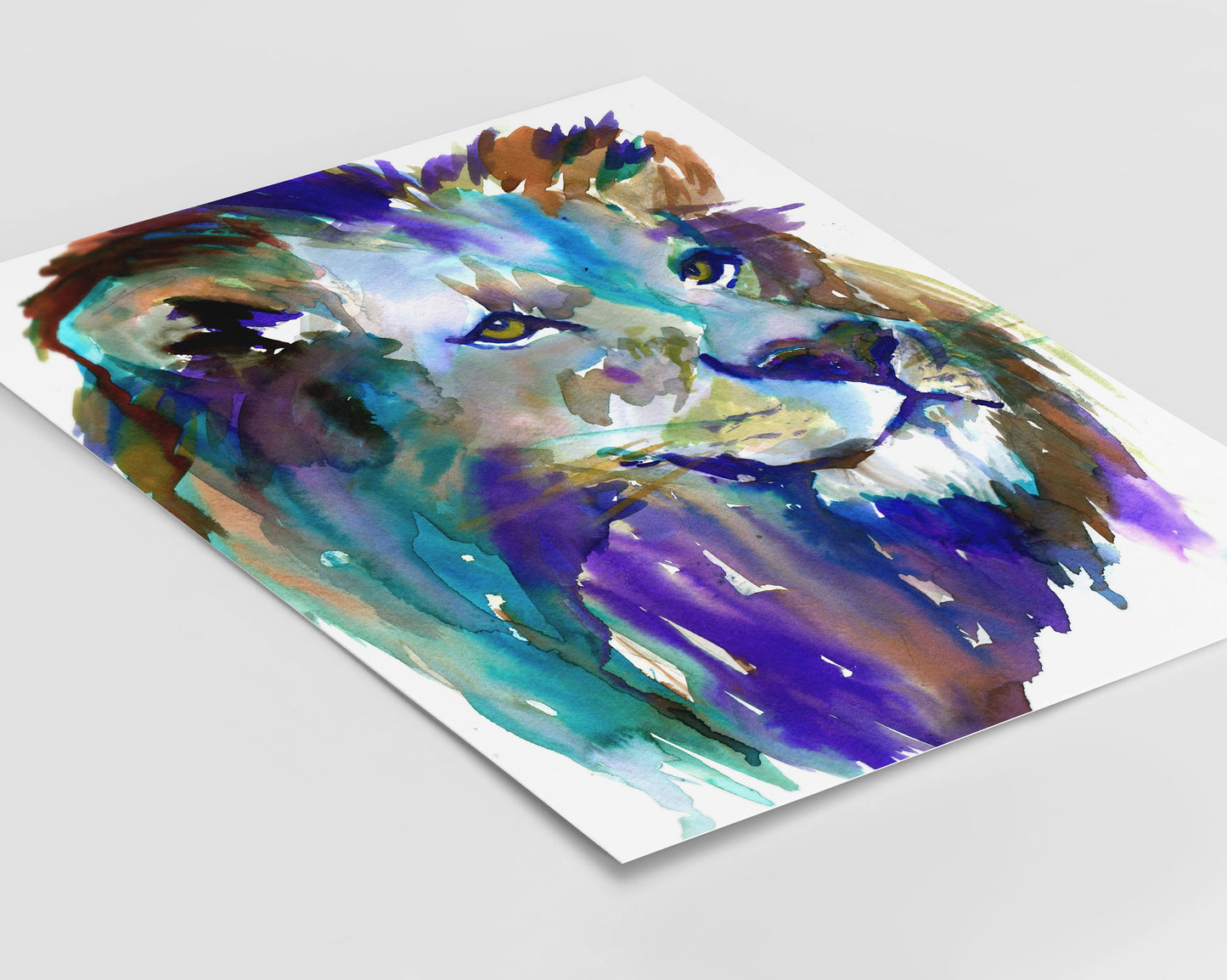 Lion Watercolor Digital Download Print, "The King" by Jess Buhman, Instant Download, Digital File, Nursery Decor