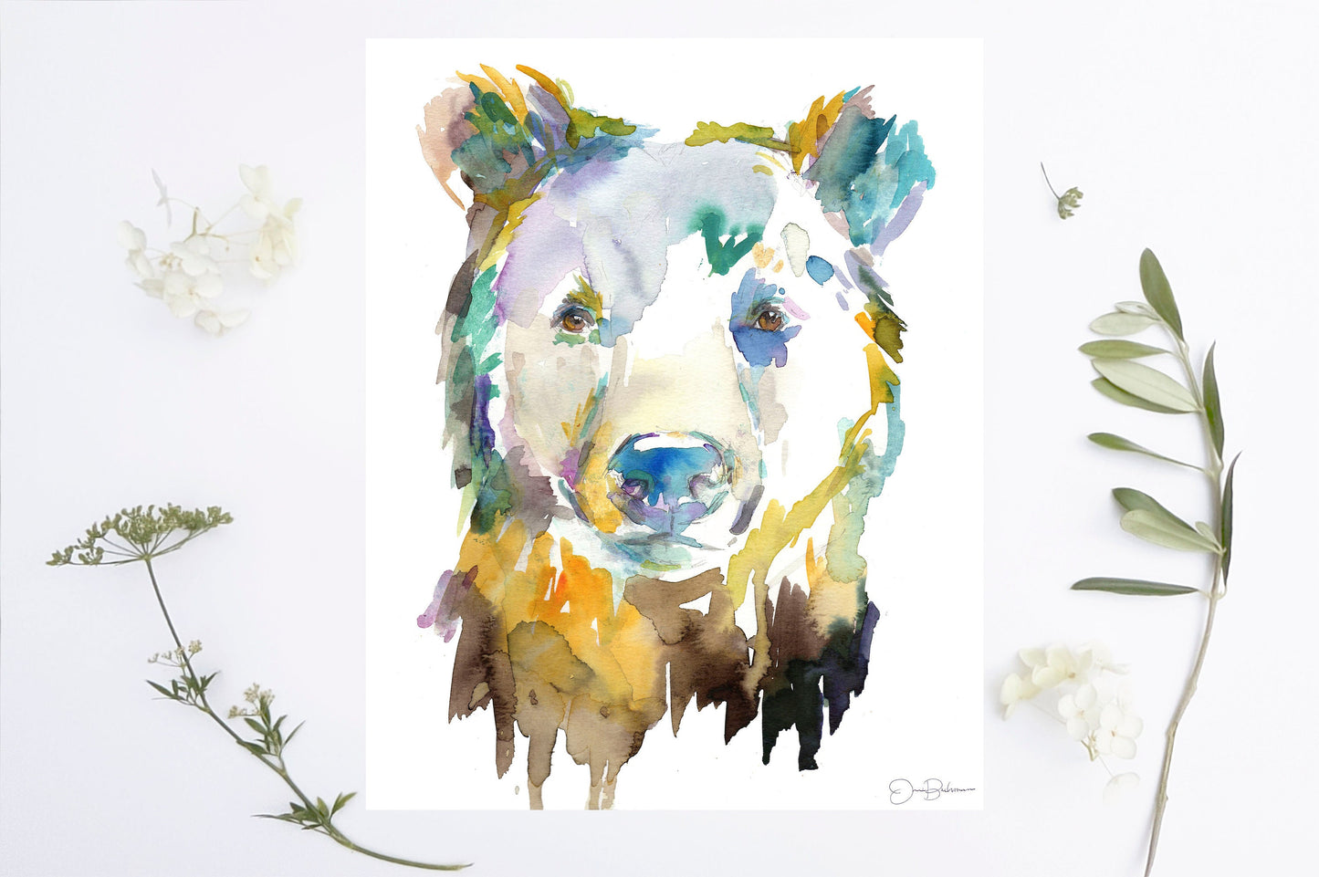 Bear Watercolor Digital Download Print | "Bear" by Jess Buhman, Instant Download, Print at Home, Nursery Decor