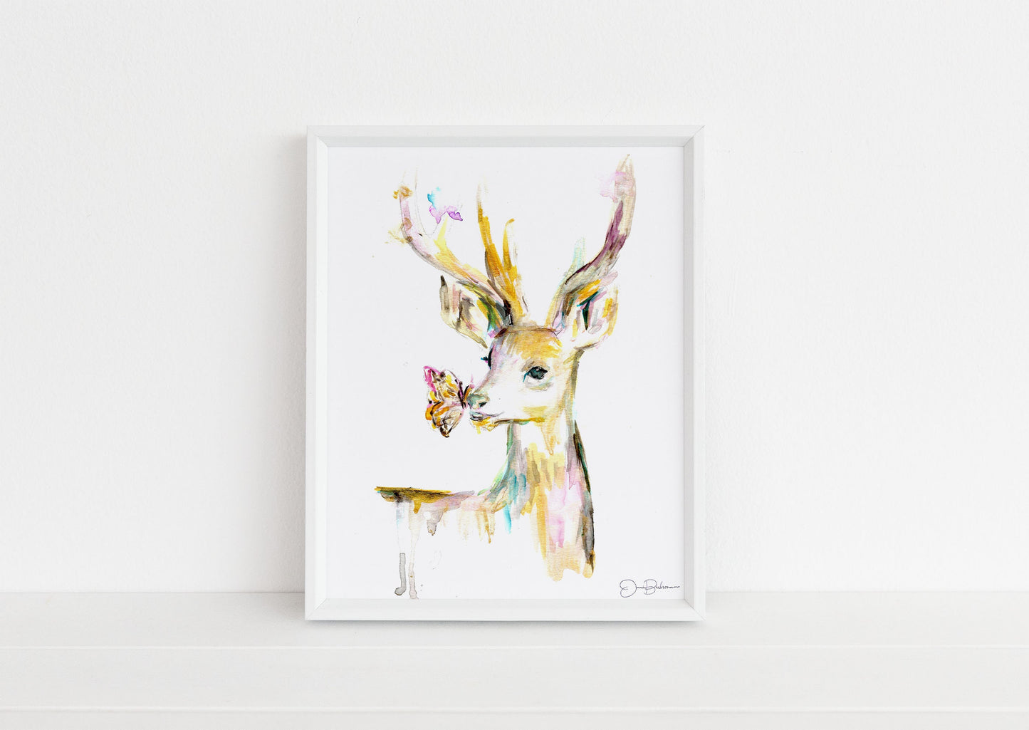 Deer Watercolor Print | "Stay Golden, Deer" by Jess Buhman, Multiple Sizes, Select Your Size, Nursery Art