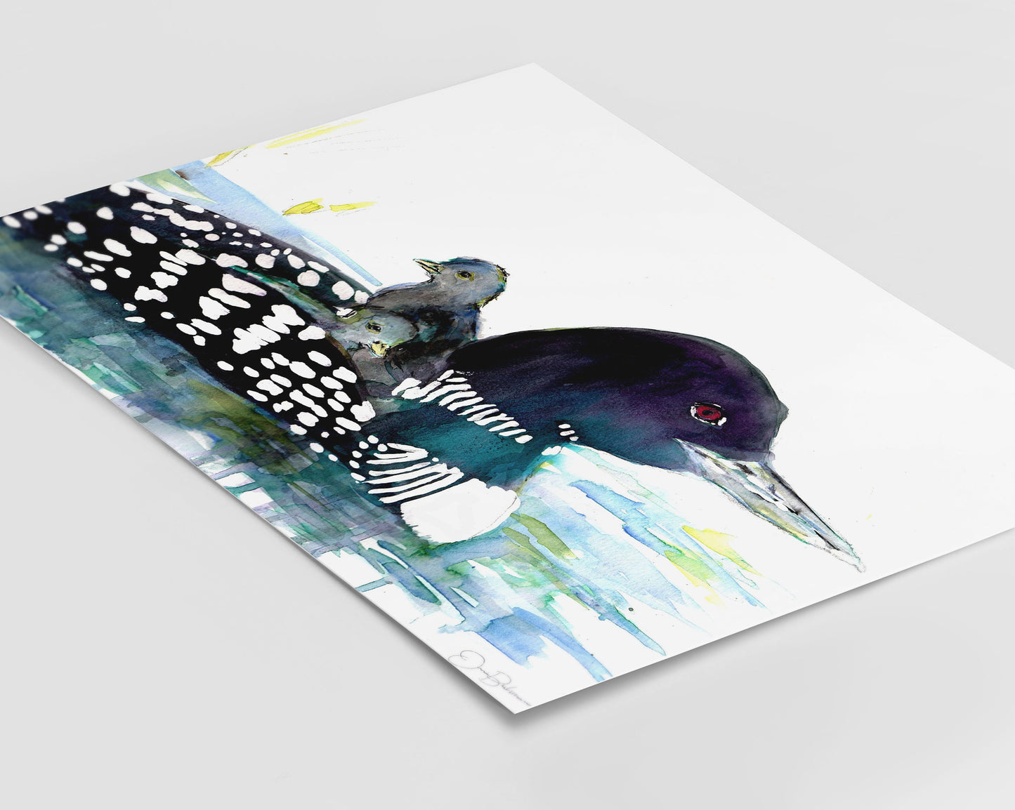 Loon Watercolor Print | "Loon Love" by Jess Buhman, Multiple Sizes, Select Your Size, Cabin Art, Minnesota Print