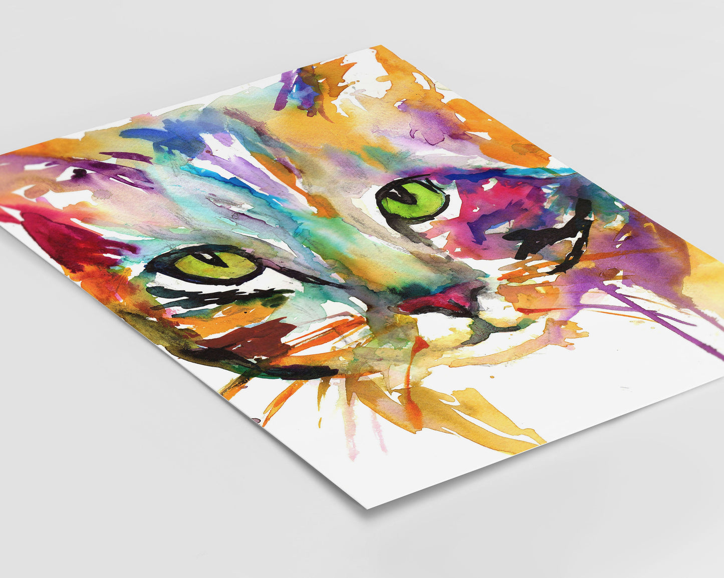 Cat Watercolor Print | "Tabby" by Jess Buhman, Multiple Sizes, Select Your Size, Nursery Art, Colorful Cat Art
