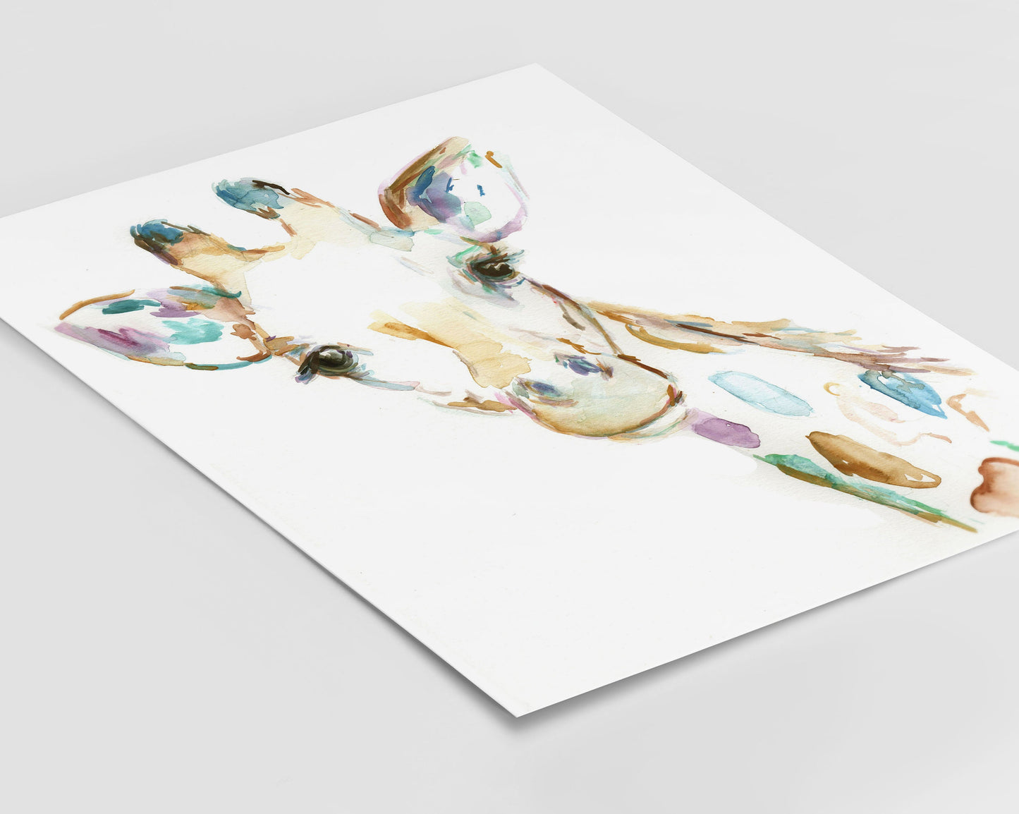 Watercolor Giraffe Print Instant Download | "Joshua the Giraffe" by Jess Buhman, 16" x 20" Digital File, Print at Home, Nursery Decor