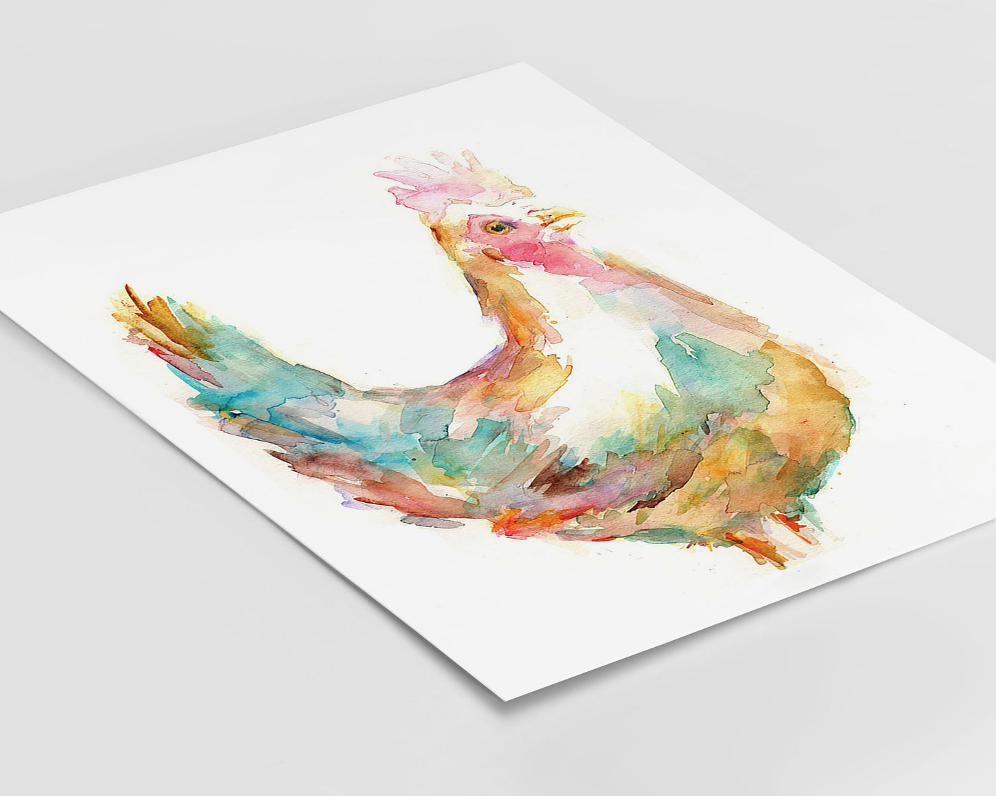 Chicken Watercolor Print | "Chica the Chicken" by Jess Buhman, Multiple Sizes, Select Your Size, Watercolor Rooster, Farm Painting