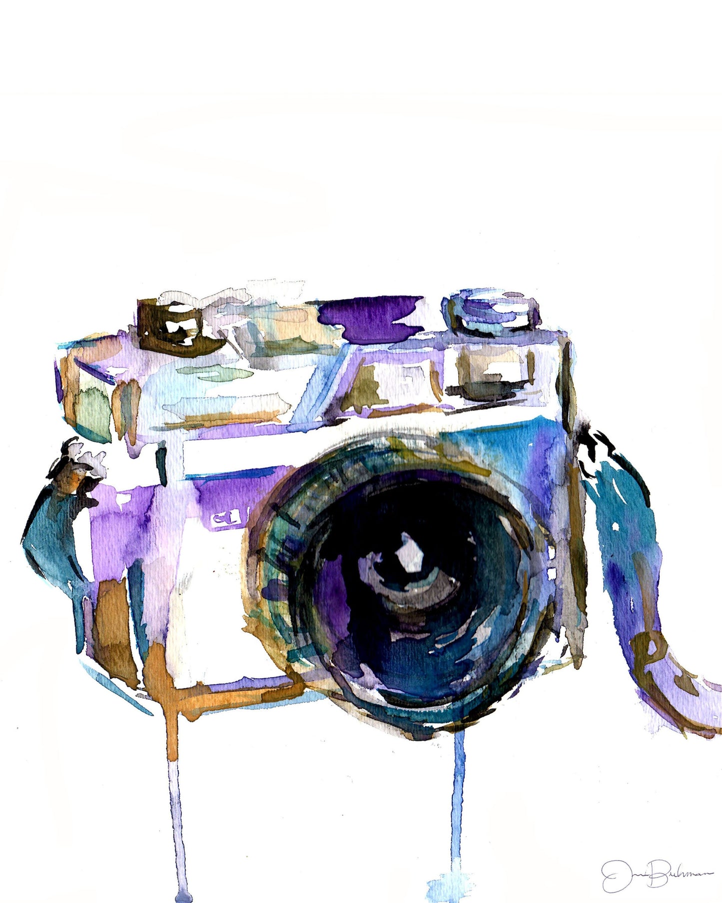 Camera Print Digital Download, "I Turn My Camera On" by Jess Buhman, Instant Download, Print at Home, Watercolor Camera, Photographer Gift