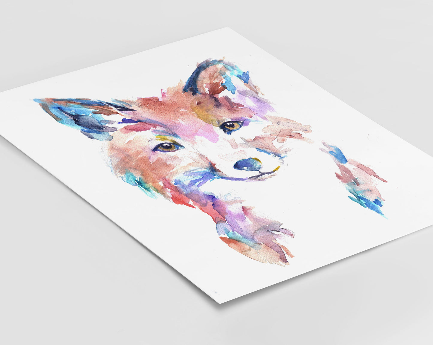 Fox Print Digital Download, "Farah the Fox" by Jess Buhman, Instant Download, Print at Home, Watercolor Animal, Nursery Art