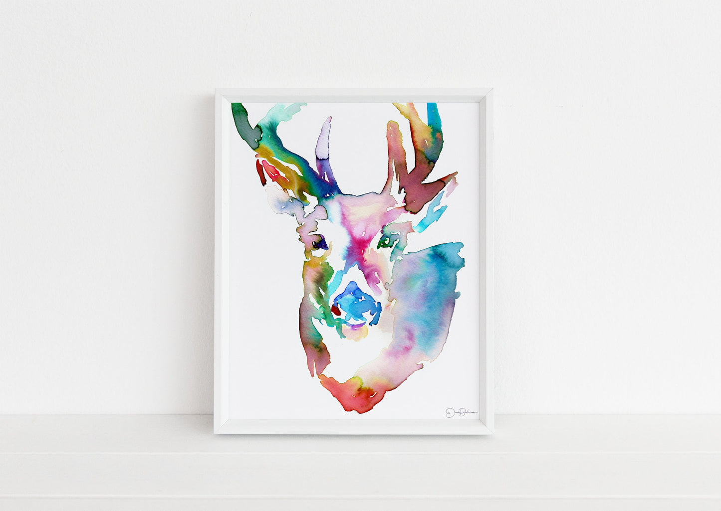 Deer Watercolor Print | "Duncan the Deer" by Jess Buhman, Multiple Sizes, Select Your Size, Deer Painting, Print of Deer, Nursery Art