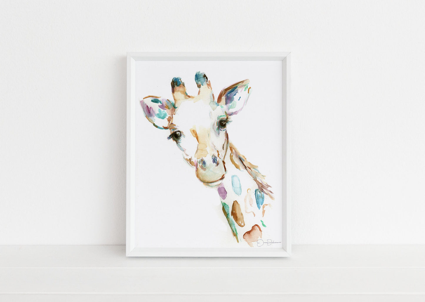 Watercolor Giraffe Print Instant Download | "Joshua the Giraffe" by Jess Buhman, 16" x 20" Digital File, Print at Home, Nursery Decor
