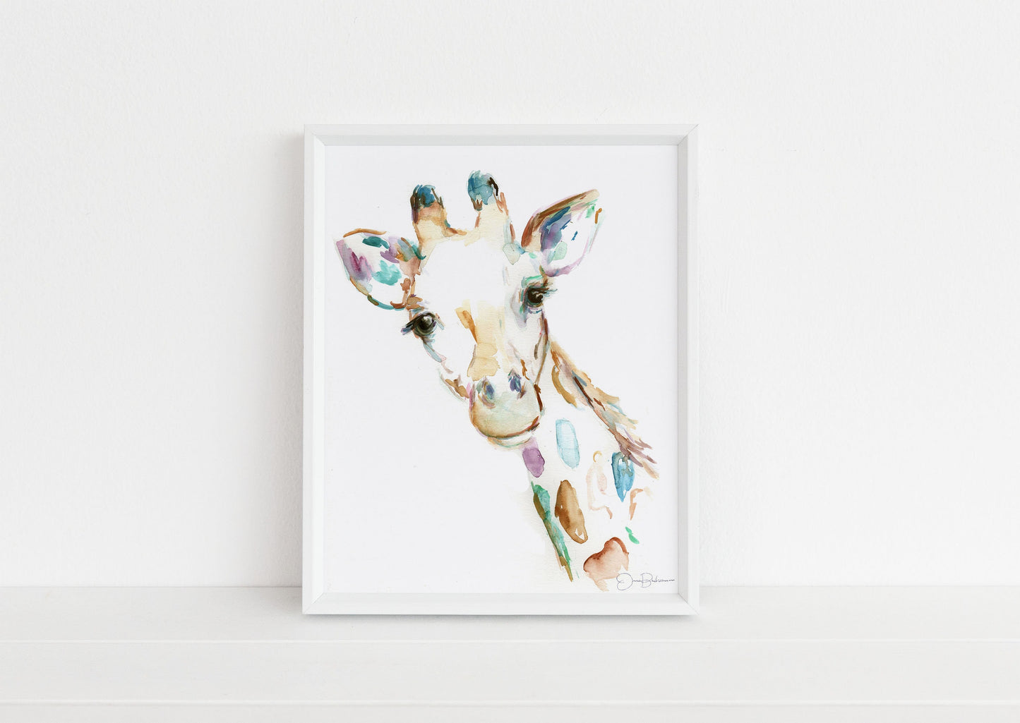 Watercolor Giraffe Print Instant Download | "Joshua the Giraffe" by Jess Buhman, 16" x 20" Digital File, Print at Home, Nursery Decor