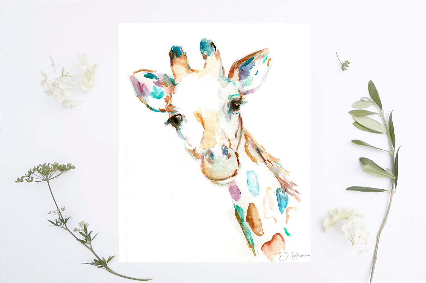 Watercolor Giraffe Print | "Joshua the Giraffe" by Jess Buhman, Multiple Sizes, Select Your Size