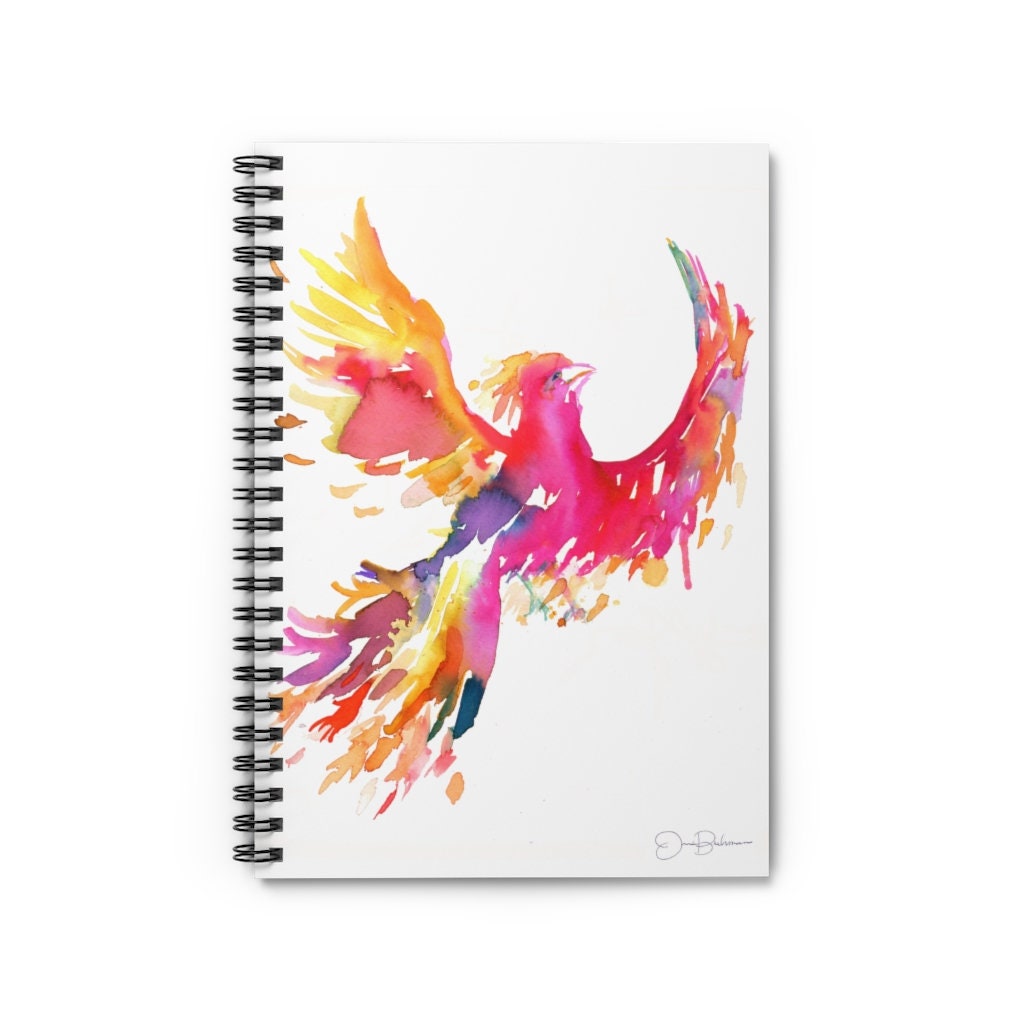 Phoenix Watercolor Notebook, Personal Journal, Artwork by Jess Buhman