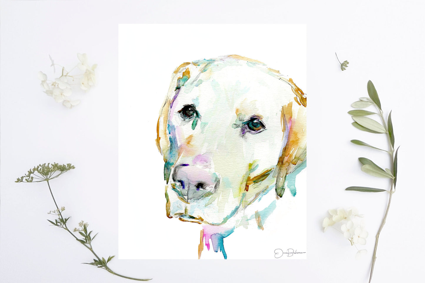 Watercolor Lab Painting Print | "Love You Labrador" by Jess Buhman, Print of Labrador Retriever, , Watercolor Dog, Dog Print