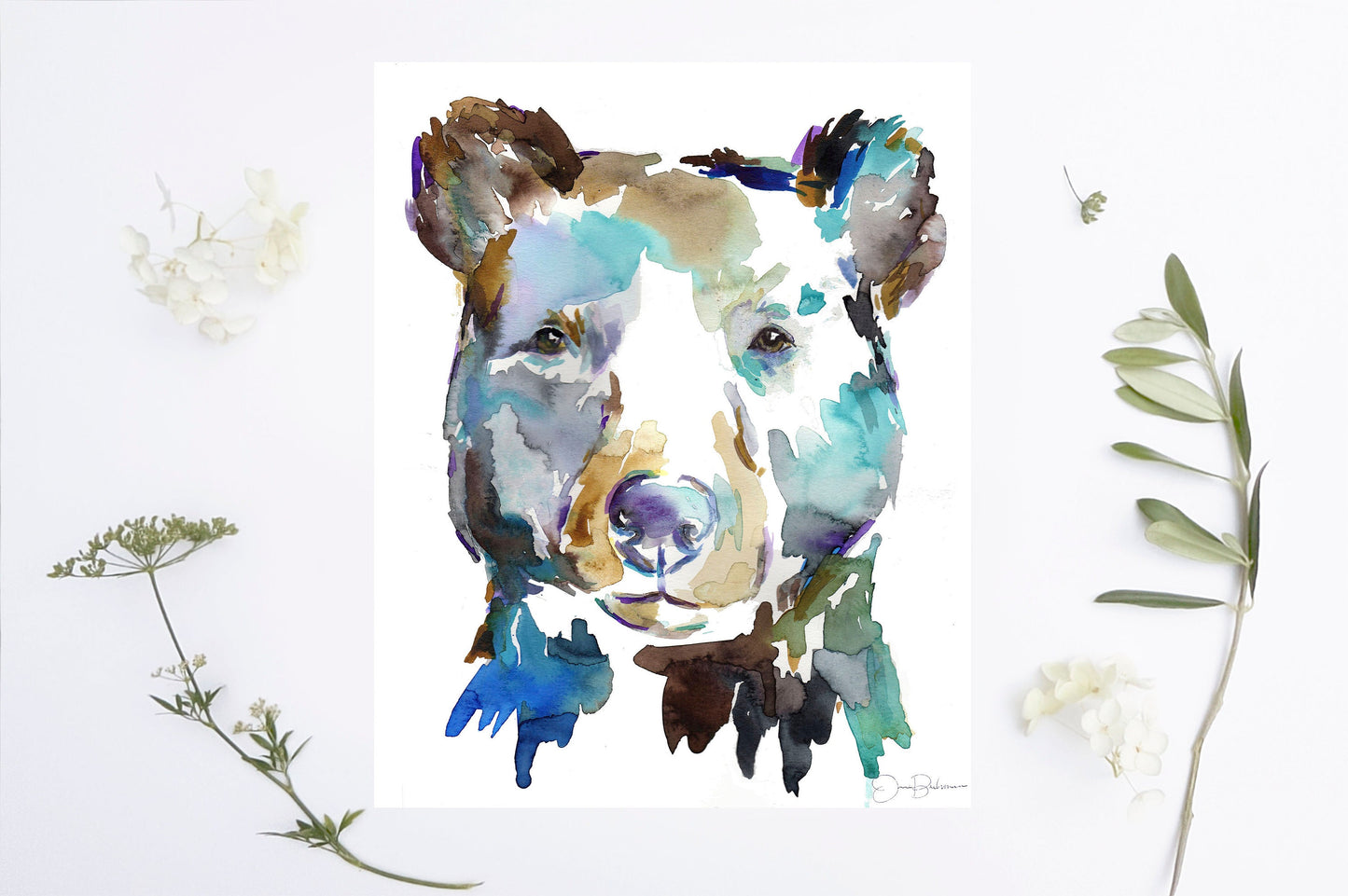Black Bear Watercolor Digital Download | "Black Bear" by Jess Buhman, Instant Download, Print at Home, Bear Painting, Nursery Art