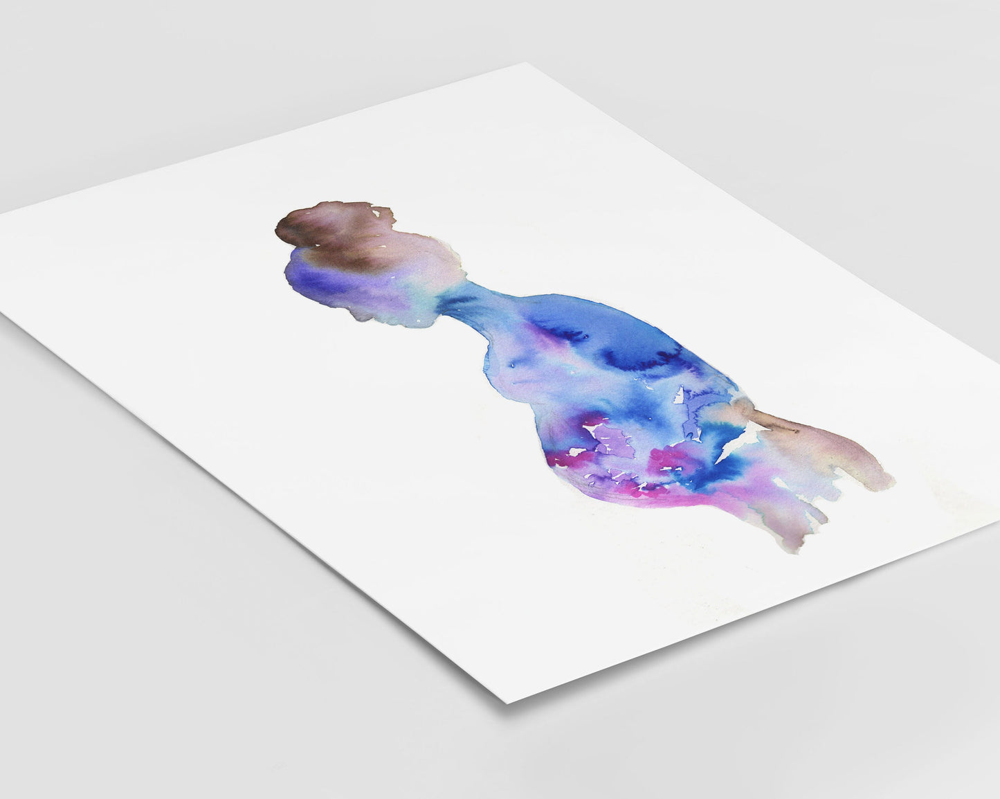 Watercolor Pregnancy Painting Instant Download, "Woman in Bloom" by Jess Buhman, Digital File, 8" x 10" Print of Woman, Abstract Painting