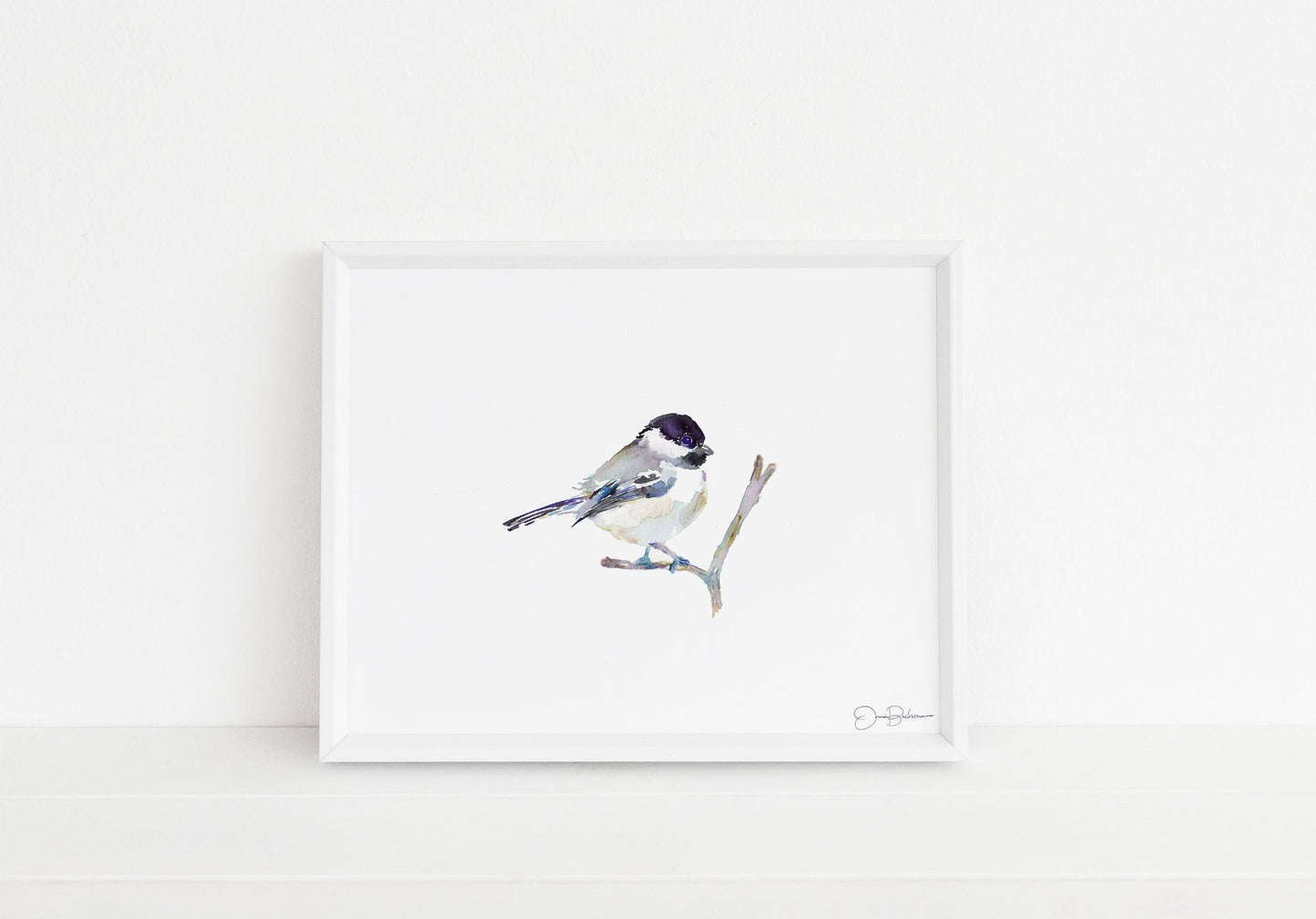 Chickadee Watercolor Print | "Emmylou" by Jess Buhman, Multiple Sizes, Choose Your Size, Bird Painting, Watercolor Bird Art, Chickadee Print