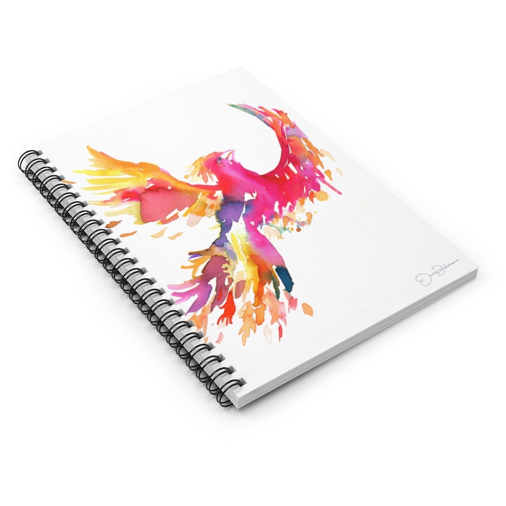 Phoenix Watercolor Notebook, Personal Journal, Artwork by Jess Buhman