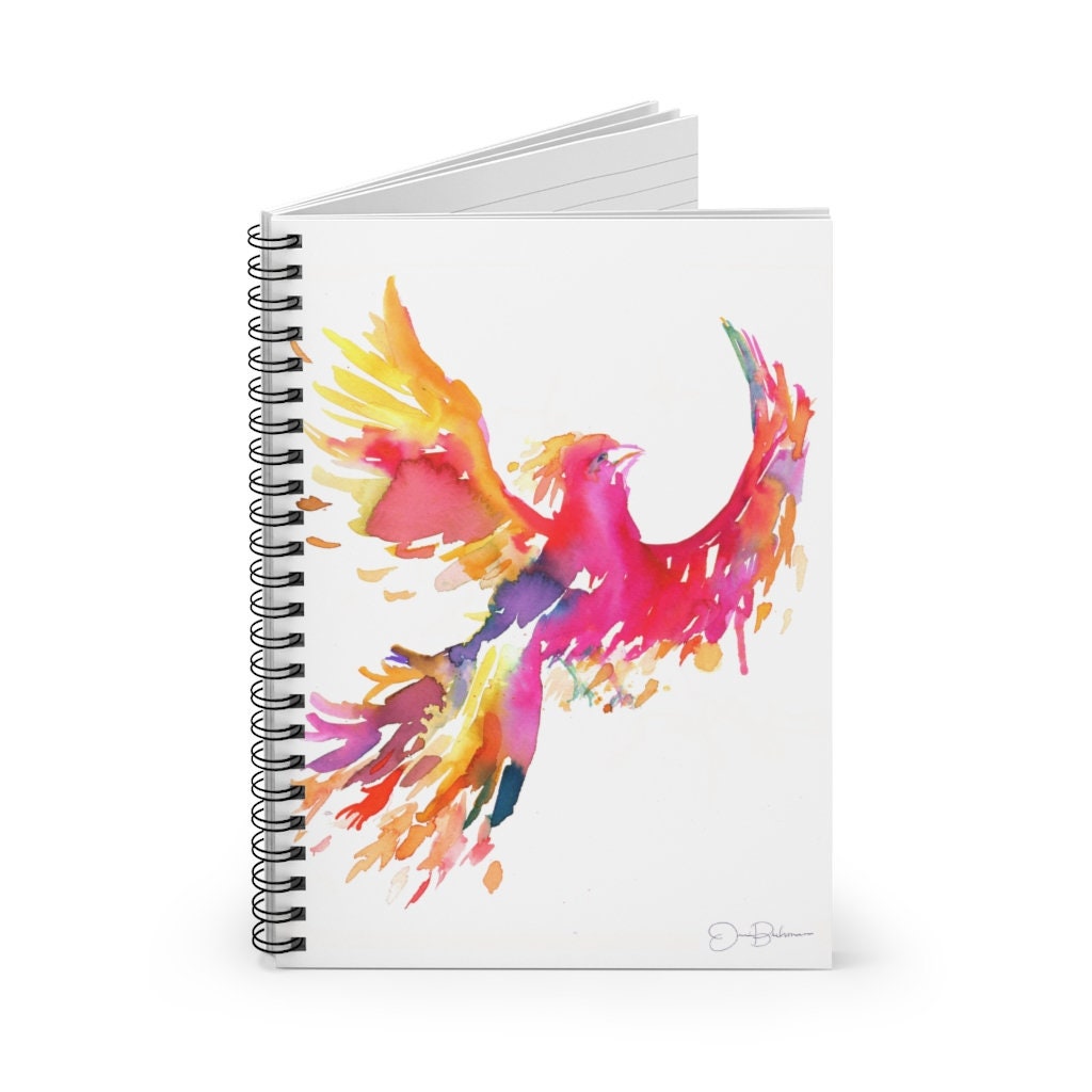 Phoenix Watercolor Notebook, Personal Journal, Artwork by Jess Buhman