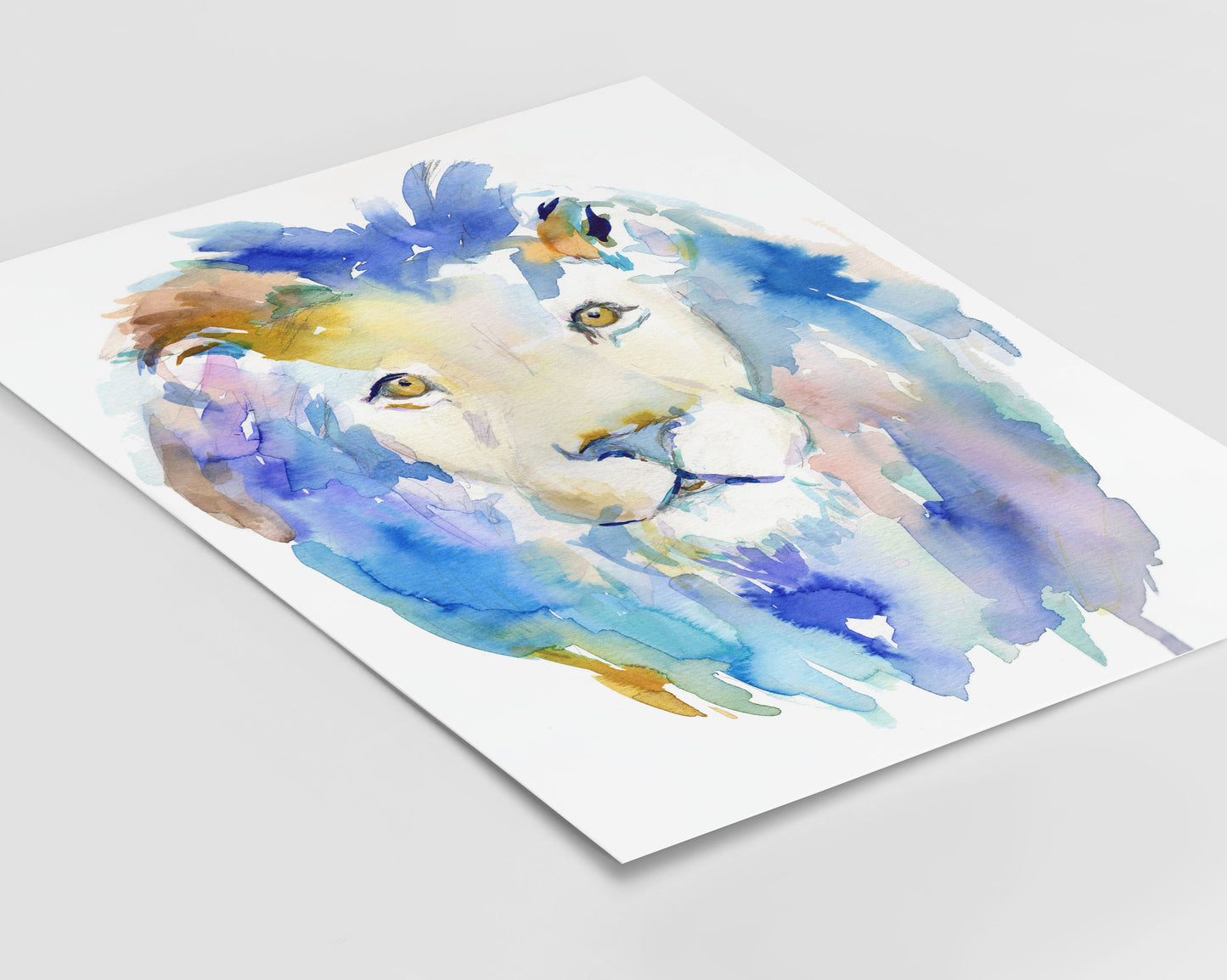 Lion Watercolor Print | "In Like a Lion" by Jess Buhman, Select Your Size, Multiple Sizes, Nursery Painting, Zoo Animal Art, Abstract Art