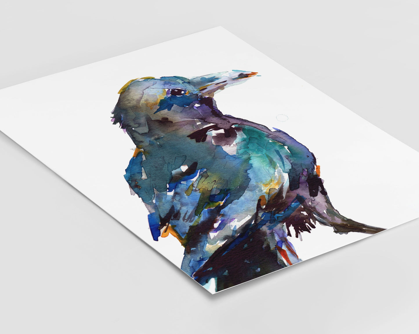 Raven Watercolor Print Instant Download | "Raven" by Jess Buhman, Digital Download, Print Yourself, Bird Painting, Wall Art, Home Decor