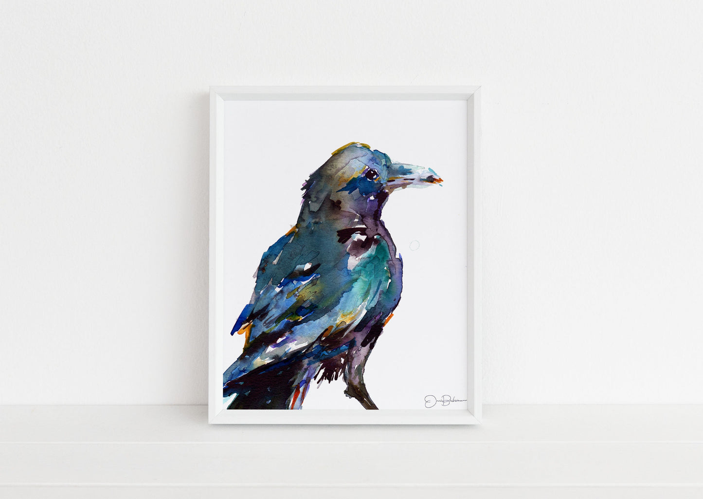 Raven Watercolor Print Instant Download | "Raven" by Jess Buhman, Digital Download, Print Yourself, Bird Painting, Wall Art, Home Decor