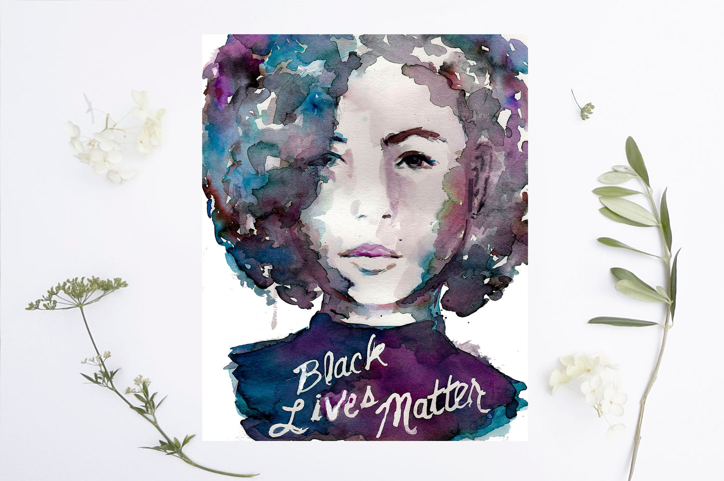 Watercolor Black Lives Matter Print | "Black Lives Matter" by Jess Buhman, Social Justice Print, 8 x 10 Digital File