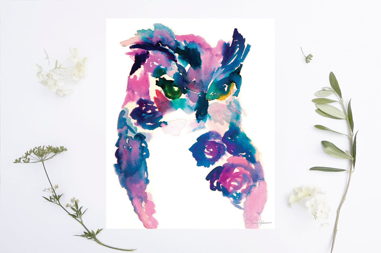 Owl Watercolor Print | "Oscar the Owl" by Jessica Buhman, Multiple Sizes, Select Your Size, Woodland Nursery Art, Forest Animal Art