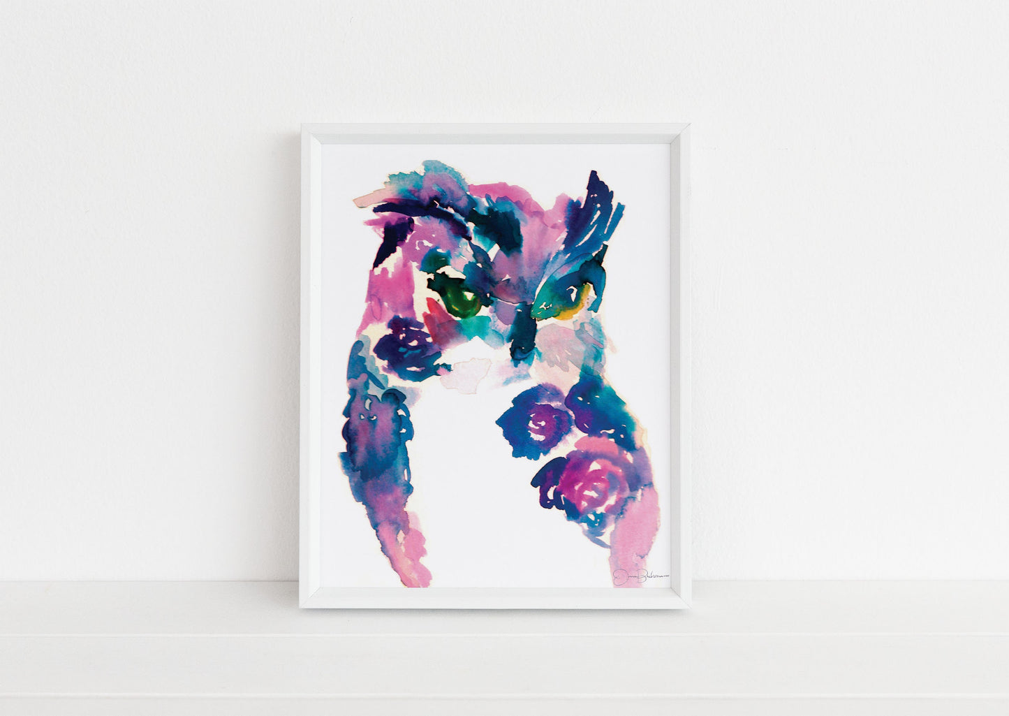 Owl Watercolor Print | "Oscar the Owl" by Jessica Buhman, Digital Download, Print Yourself, Bird Painting, Wall Art, Home Decor