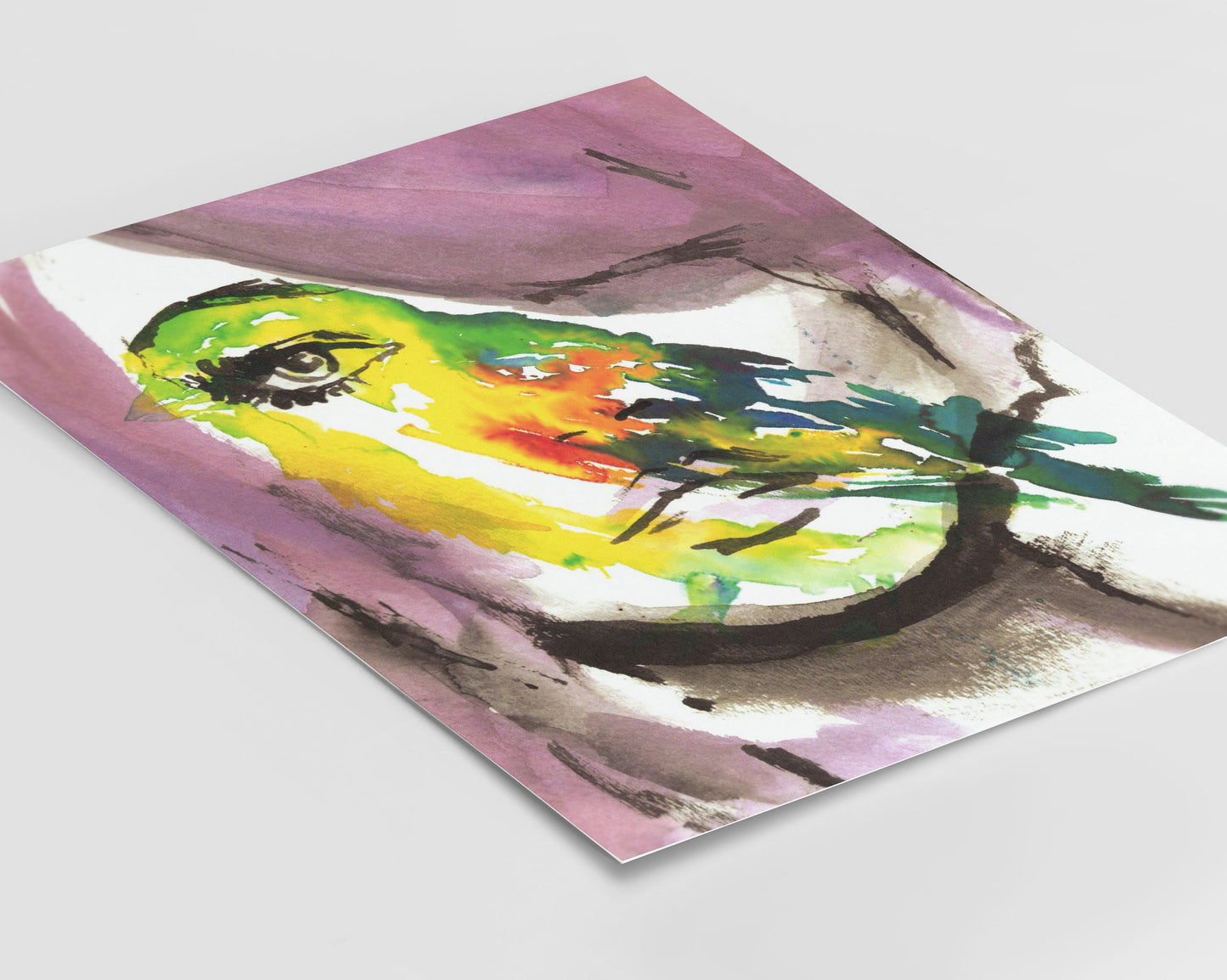 Watercolor Portrait Instant Download, "Bird's Eye View" by Jess Buhman, Digital File, 8" x 10" Print of Woman, Abstract Painting