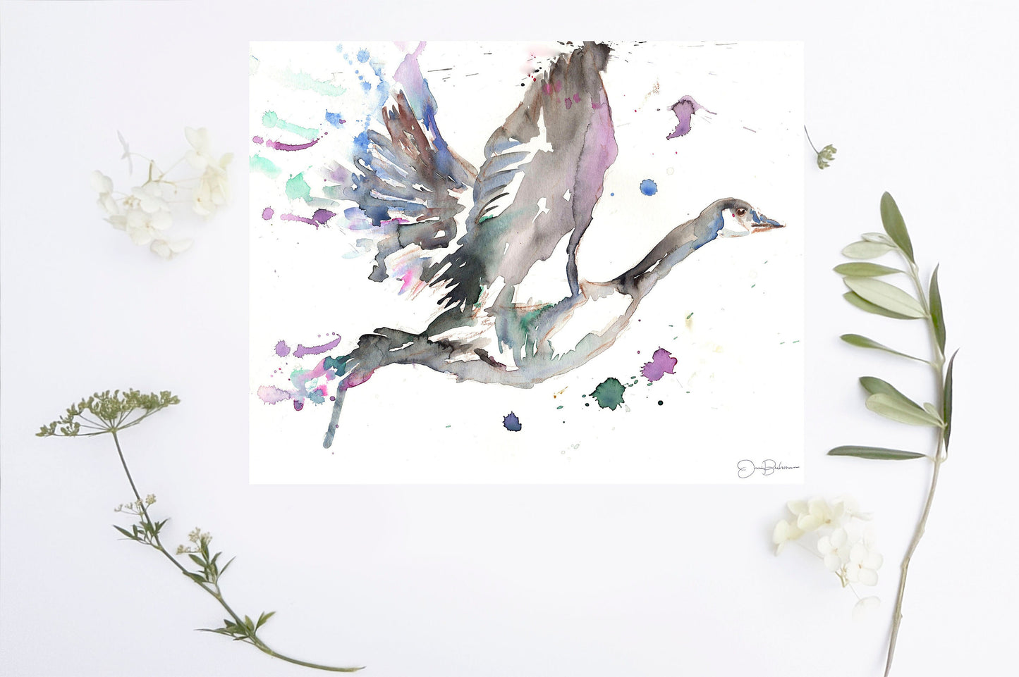 Goose Watercolor Digital Download | "Something Told the Wild Goose" by Jess Buhman, Instant Download, Digital File, Print at Home