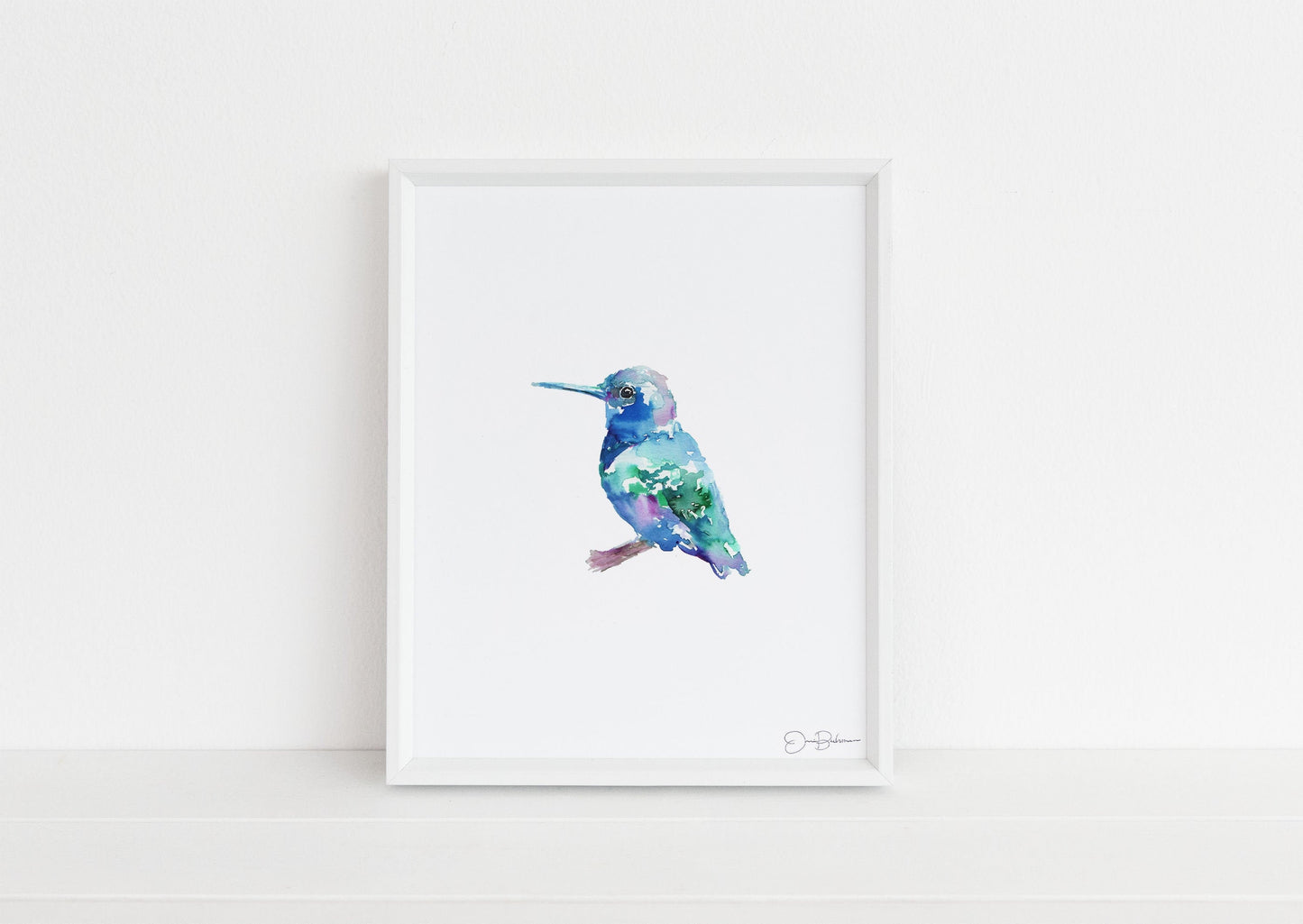 Watercolor Hummingbird Print | "Baby" by Jess Buhman, 8 x 10 Bird Painting, Home Decor