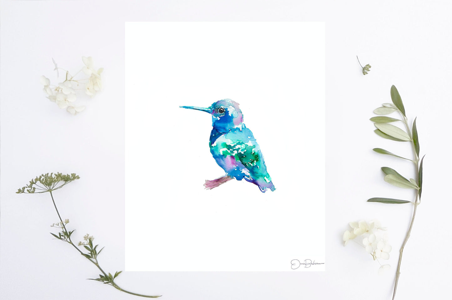 Hummingbird Print | "Baby" by Jess Buhman, Digital Download, Print Yourself, Bird Painting, Wall Art, Home Decor