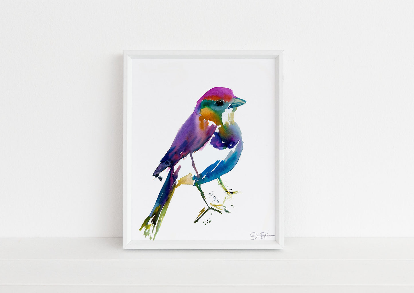Colorful Bird Print | "Ren the Bird" by Jess Buhman, Multiple Sizes, Select Your Size, Watercolor Bird Print