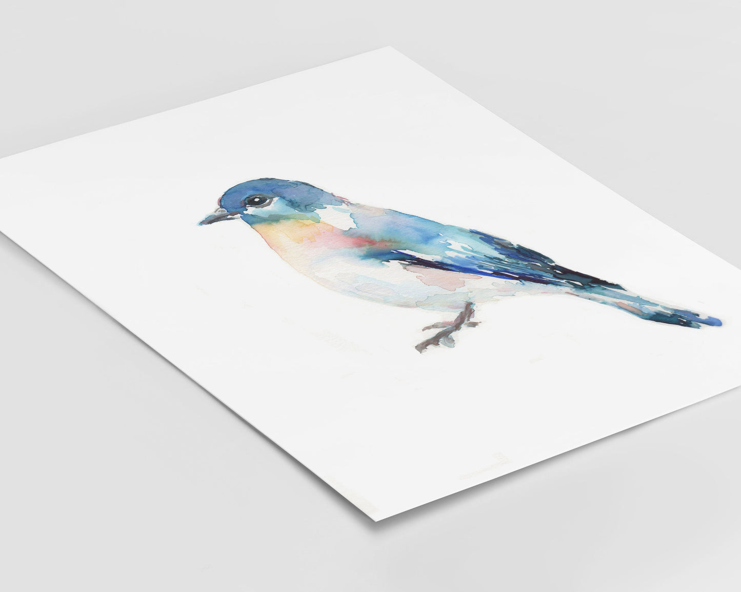 Watercolor Bluebird Print | "Bluebird of Happiness" by Jessica Buhman, Multiple Sizes, Select Your Size, Watercolor Bird, Abstract Bird Art