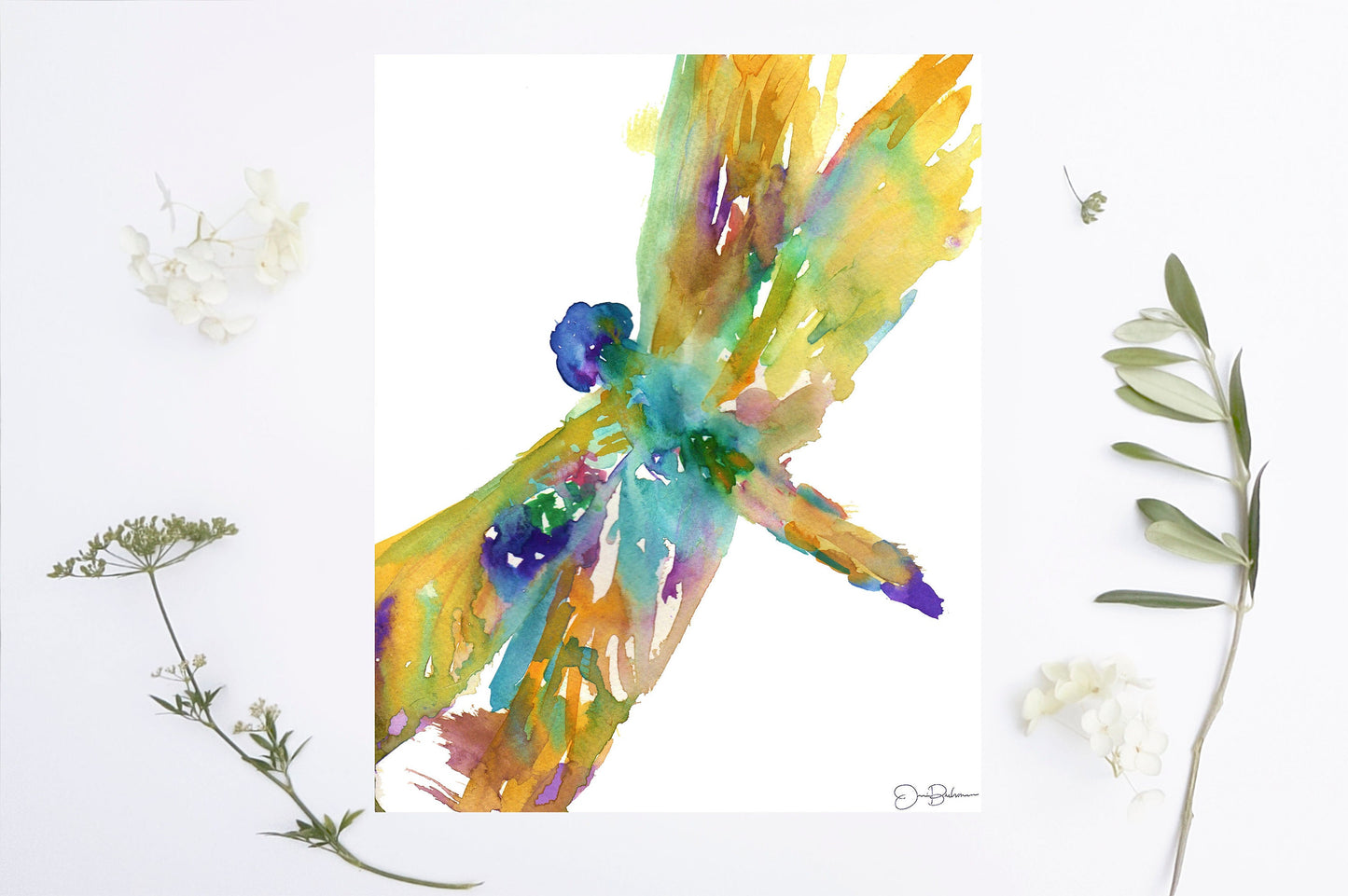 Dragonfly Watercolor Print | "Dragonfly" by Jess Buhman, Multiple Sizes, Select Your Size, Dragonfly Art, Insect Painting,