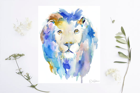 Lion Watercolor Digital Download Print | "In Like a Lion" by Jess Buhman, Instant Download, Digital File, Nursery Decor