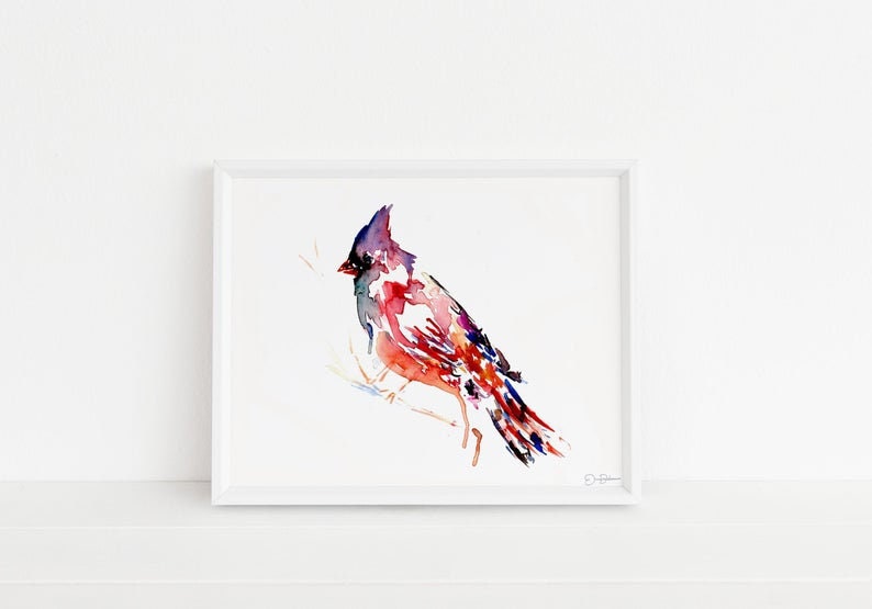 Cardinal Watercolor Digital Download | "The Cardinal Rule" by Jess Buhman, Instant Download, Digital File, Print at Home, Bird Painting
