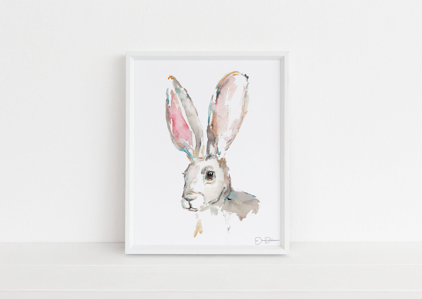 Rabbit Watercolor Painting | "Jackrabbit" by Jess Buhman, Multiple Sizes, Select Your Size, Nursery Art, Watercolor Bunny