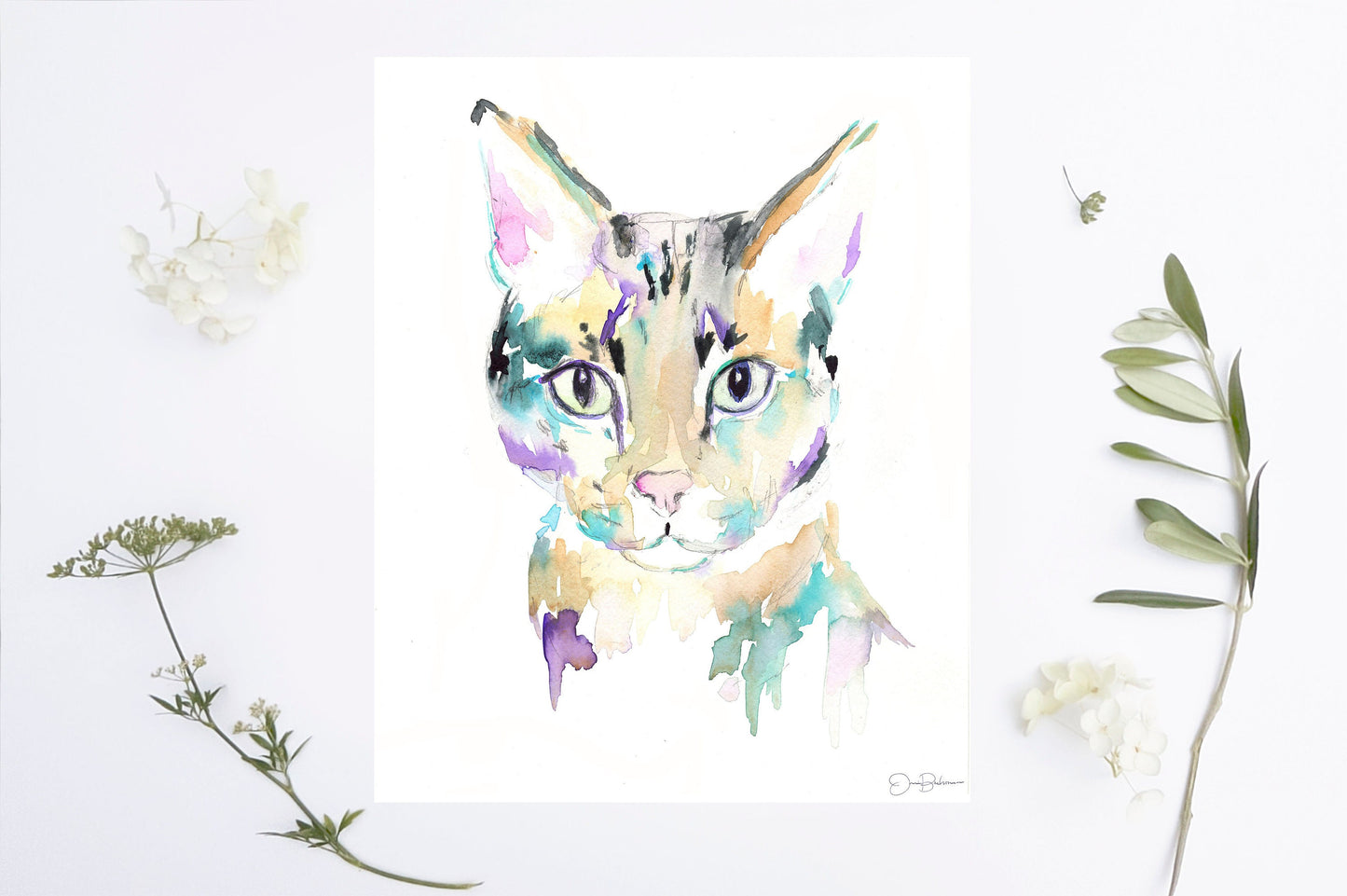 Cat Watercolor Print Instant Download | "Savannah Cat" by Jess Buhman, 8" x 10", Print at Home, Digital File, Instant Gift Idea