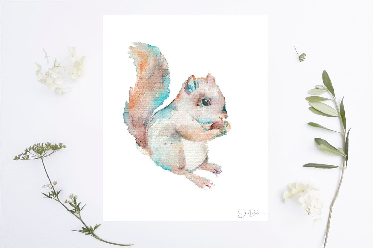 Squirrel Watercolor Print | "Squirrel" by JessBuhman, Multiple Sizes, Select Your Size, Watercolor Animal, Nursery Art, Woodland Art