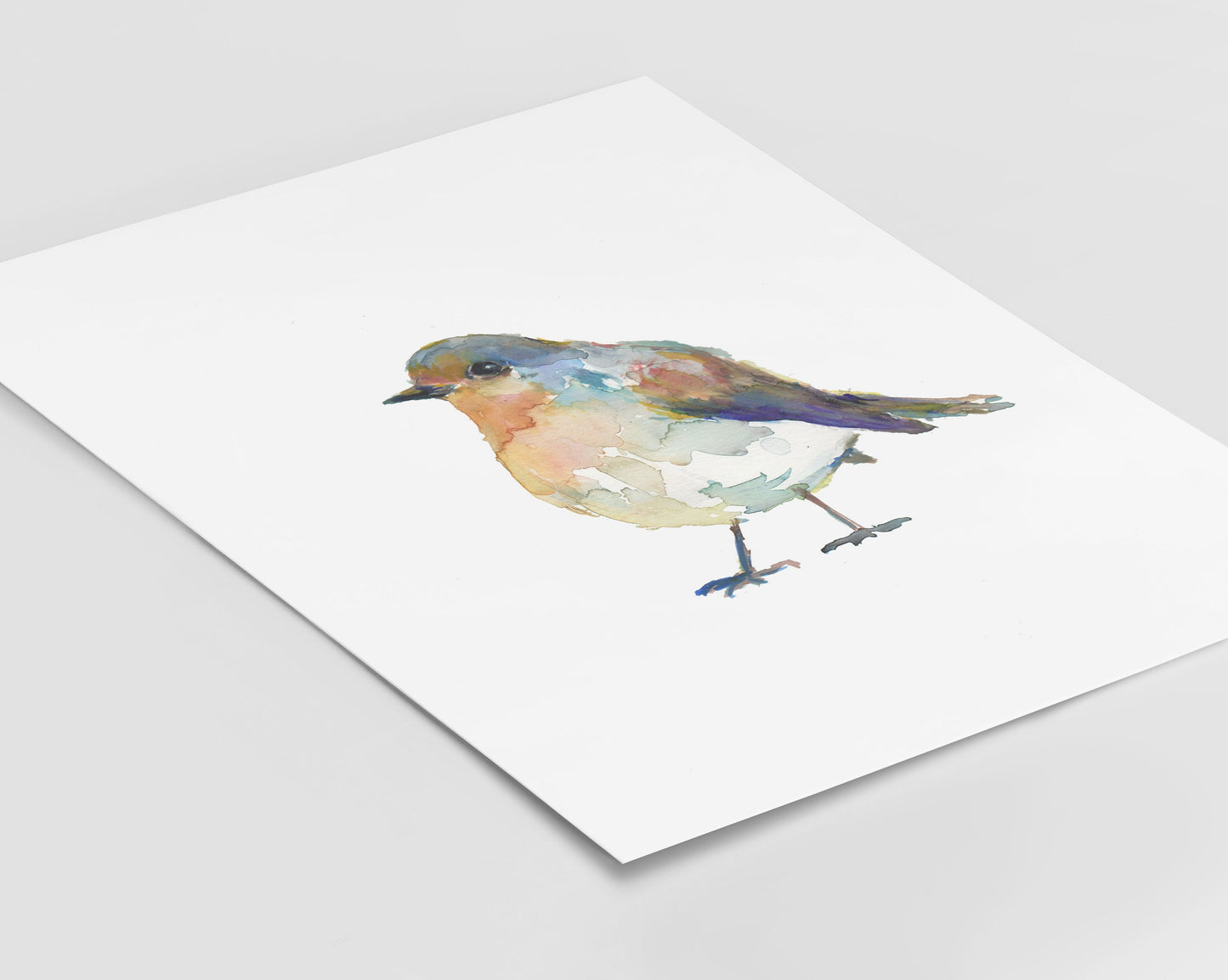 Watercolor Bird Instant Download | "English Robin" by Jess Buhman, Printable 8" x 10" Watercolor Art, Digital Print, Print at Home