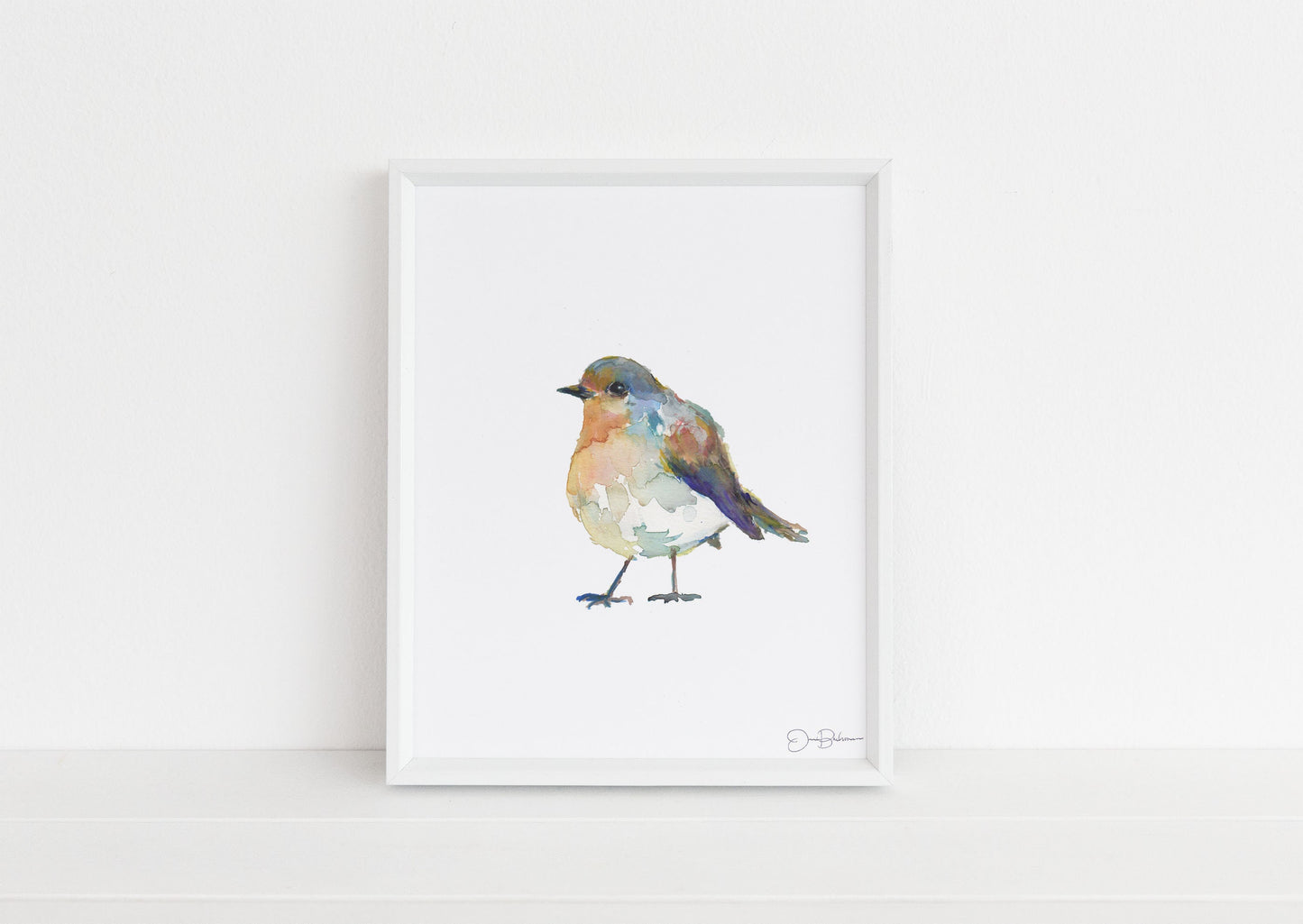 Watercolor Bird Instant Download | "English Robin" by Jess Buhman, Printable 8" x 10" Watercolor Art, Digital Print, Print at Home